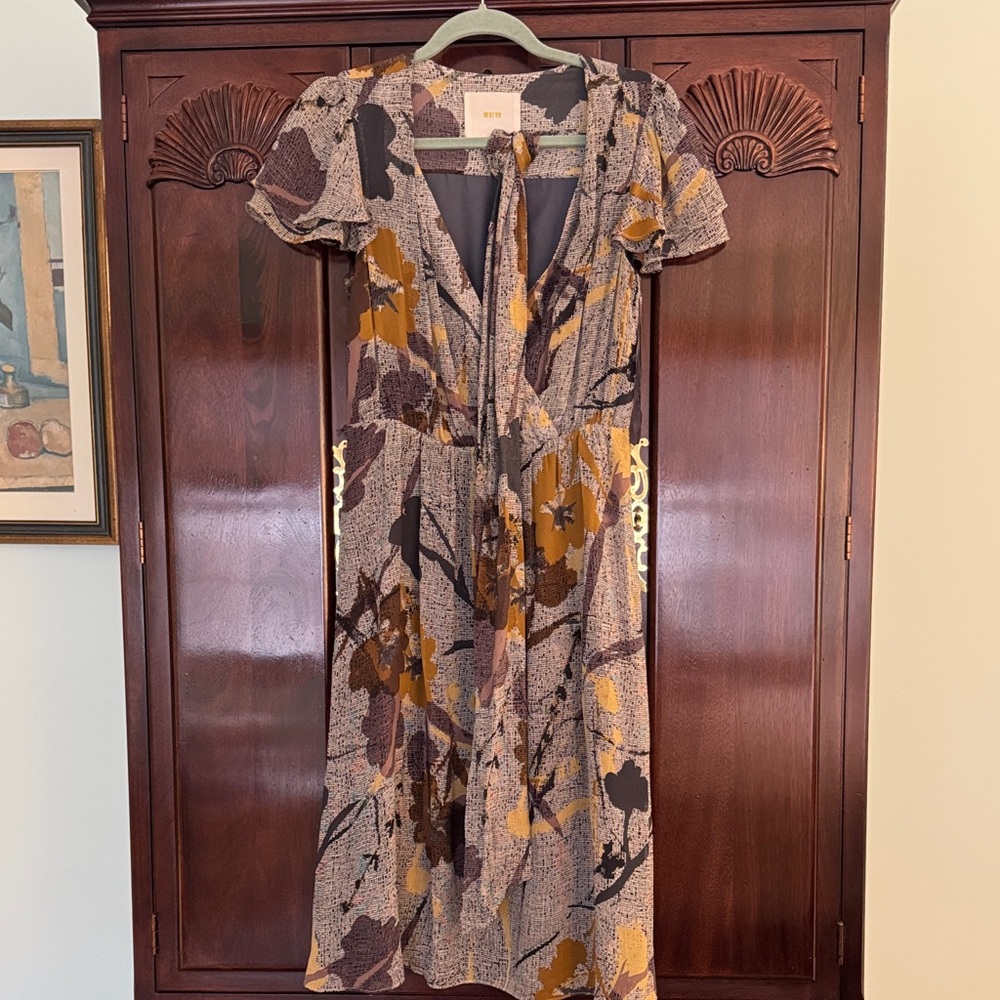 Maeve Abstract Floral Midi Dress - Picture 1 of 4